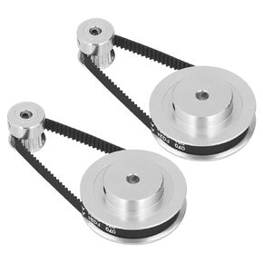 GT2 Synchronous Wheel, 2 Set Synchronous Wheel GT2 Aluminum Alloy Timing Pulley with 2Pcs Length 200mm Width 6mm Belt (20t 5mm(0.2in) Plus 60t 8mm(0.31in))