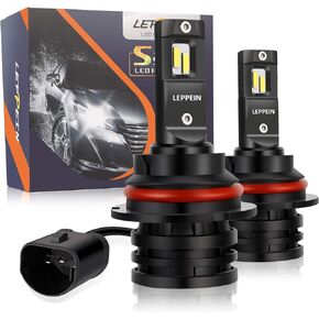 LEPPEIN 9007 LED Headlight Bulbs S Series High Beam/Low Beam/Fog Light 12xCREE Chips 6500K 6000LM Cool White Halogen Replacement-1 Pair