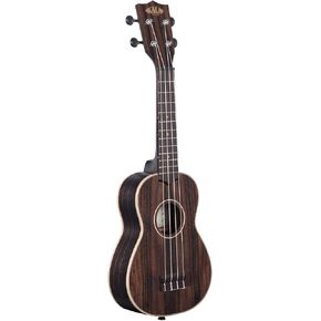 Kala Brand Music Co. Striped Ebony Collection, 4-String Ukulele, Natural, Tenor EQ (KA-EBY-TE)