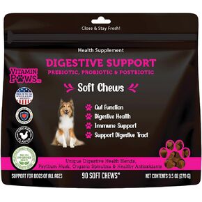 Allergy and Itch Skin Supplement | Immune Support Chews with Probiotics, Turmeric, Omega 3, Colostrum | Dog Chews for Gut & Digestive Health, Seasonal Allergies, Nose Congestion