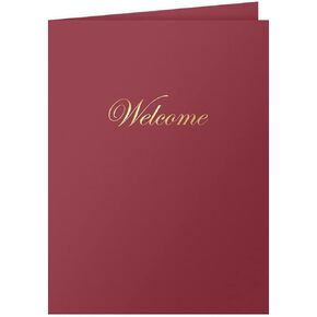 25 Count, Burgundy, Welcome Pocket Folders, Gold Foil Stamped, for HR Professionals (9 x 12)