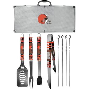 NFL Siskiyou Sports Fan Shop Cleveland Browns Steel Tailgater BBQ Set w/Case 8 piece Gray