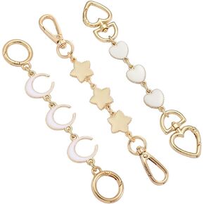 Anbys 3PCS Purse Extender Chain Purse Strap Extenders for Handbags Bag Extender Chain Purse Strap Replacement Accessories Bag Charms(White)