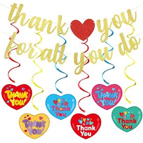 Gold Thank You for All You Do Banner Thank You Teachers Banner Teacher Appreciation Banner Employee Appreciation Banner Teacher/Employee Appreciation Decorations