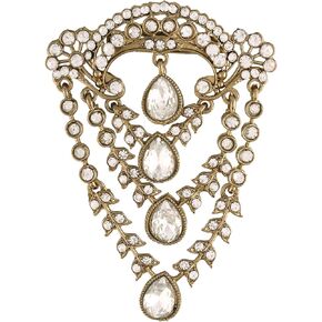 I Jewels Gold Plated Indian Wedding Bollywood Handcrafted Faux Stone Brooch For Mens
