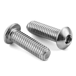 5/16-18 x 3/4" Button Head Socket Cap Screws, 304 Stainless Steel 18-8, Bright Finish, Coarse Thread Fully Threaded, Allen Hex Drive, 20 PCS