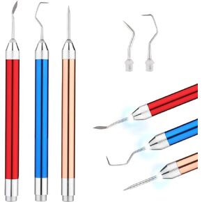 3pcs LED Vinyl Weeding Tools, Craft Weeding Tool with 5 Styles Hook Vinyl Tools Set with Light for DIY Crafting Paper Sticker Silhouettes Cutting Cameos
