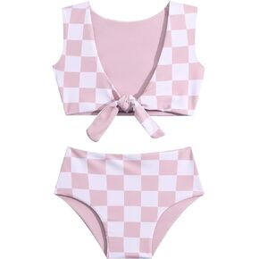 Goodplayer Toddler Baby Girls Summer Swimsuit Sleeveless Floral Print Bathing Suit Two-Piece Suit Beach Bikini Swimwear