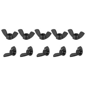 DTGN M10x1.5mm(DxP) Butterfly Wing Nuts - 12Pack - Good for Construction Industry - Nylon Butterfly Wing-Nut - Black