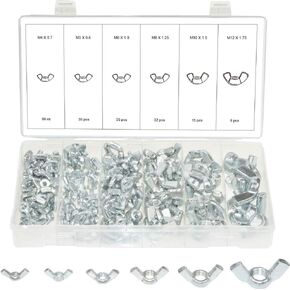 Swordfish 32581 - Metric Wing Nut Assortment, 175 Pieces, [M4 M5 M6 M8 M10 M12]