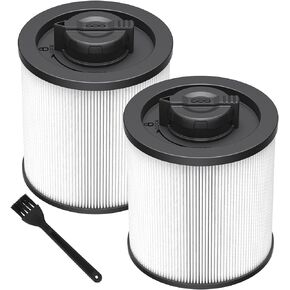 2 Pack DXVC6910 Cartridge Filter Replacement for DEWALT 6-16 Gallon Wet/Dry Vac, Compatible with DeWalt DXV06P DXV09P DXV10P DXV10PL DXV10SA DXV12P DXV14P DXV16P, White