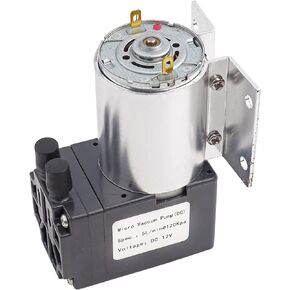Walfront Mini Vacuum Pump DC 12V 120kpa Vacuum Air Pump 5L/min Diaphragm Air Compressor Suction Pump with Holder for Gas Analysis Sampling