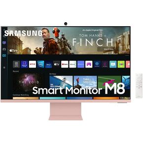 SAMSUNG 27" M80C UHD HDR Smart Computer Monitor Screen with Streaming TV, Slimfit Camera Included, Wireless Remote PC Access, Alexa Built-in (LS27CM801UNXZA),Warm White (Renewed)