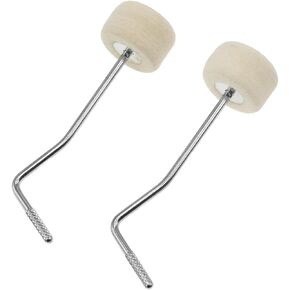 CashBeat Curved Kick Drum Beater, 2Pcs Bass Drum Beater with 6.25mm Shank, Felt Pedal Beater for Practice, Percussion Accessories for Drummers