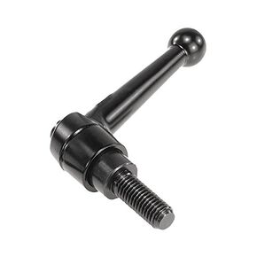 Kipp 06430-3A41X50 Zinc/Steel Adjustable Handle with 3/8-16" External Thread, Classic Ball Style, Inch, Black Satin Powder-Coated Finish, Steel Components, Size 3, 50 mm Screw Length