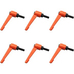 JianLing 6PCS Metal External Thread Adjustable Clamping Handle M6x16mm Aluminum Alloy Threaded Button Ratchet Stud For Machine Tools Woodworking Machinery Printing and Industrial Equipment Orange