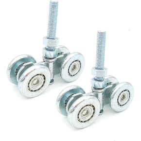 2pcs Track Roller Wheels Heavy Duty Trolley Assembly Silent Rollers Wheel Stable Welded Roller Trolley Used for Heavy Barn or Shed Sliding Doors