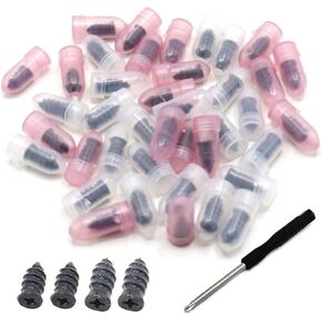 Joyangy Pack of 40 Black Tire Repair Nails, 2 Size Fast Tool Self-Service Tire Repair Plugs with Screwdriver, Vacuum Tire Mending Nail with Rubber Surface for Auto Car Motorcycle Tire Rapid Repair