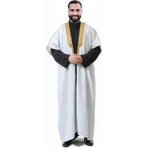 Men's Abaya (Bisht) - Cloak Arab Dress - White (L:EW-A30)