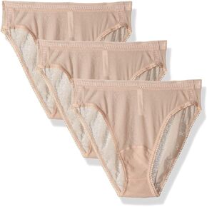 OnGossamer Women's Intimate Apparel Gossamer Mesh Hi-Cut Panty Briefs, Champange, Large US Champagne