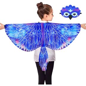 iROLEWIN Bird-Costume-Eagle-Wings for Kids and Headband Parrot Owl Dress Up Halloween Costumes for Girls Boys Party Gifts Toy