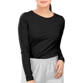 تي شيرت نسائي بأكمام طويلة تحت الفرك من NY Threads تي شيرت مريح تحت الفرك