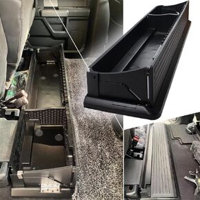 WANGDUOYU Folding Under Rear Seat Storage Box Compatible with 2015-2023 Ford F150， Upgraded Foldable Under Seat Cargo Storage Box（Black）