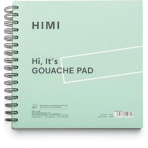 HIMI Gouache Pad 8.5X8.5''(98lb/160g) 50 Sheets Mix Paper Pad, Side Wire Bound, Fine Texture, in Gouache Acrylic Art Pad for Sketching, Ink Sketch Book, Art Supplies Drawing Pad Gift (Pink)