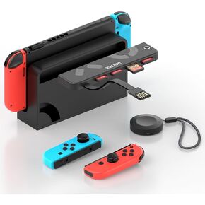 Unitek Switch Game Card Reader with Remote Controller Nintendo Switch Cards Switcher 4 Game Card Slots Reading & Quick Switching Adapters for Switch/Switch OLED