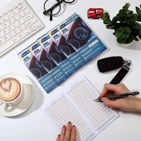 Motiskyy 6 Pcs Vehicle Mileage Log Book for Car Afr10w Auto Mileage Expense Record Notebook Mileage Tracker Vehicle Expense Journal Business Bookkeeping for Driving, 6.3 x 3.3 Inch 32 Pages Each in Kuwait