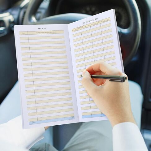 Motiskyy 6 Pcs Vehicle Mileage Log Book for Car Afr10w Auto Mileage Expense Record Notebook Mileage Tracker Vehicle Expense Journal Business Bookkeeping for Driving, 6.3 x 3.3 Inch 32 Pages Each in Kuwait
