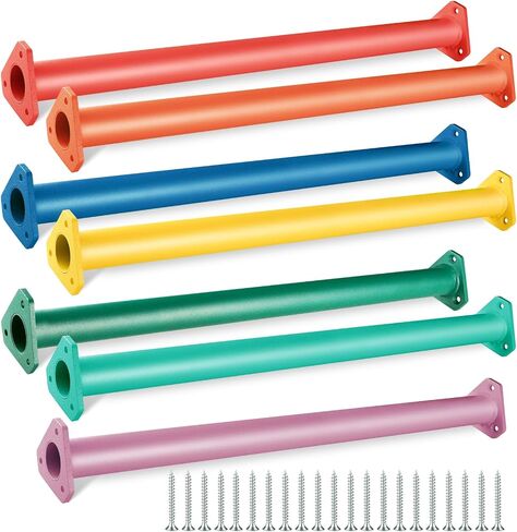 JPOIP 16.5 Inch 7 Colors Steel Monkey Bars Ladder Rungs Set for Backyards Playground and Children Indoor and Outdoor Climbing Kit (7 Pack) in Saudi Arabia