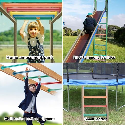 JPOIP 16.5 Inch 7 Colors Steel Monkey Bars Ladder Rungs Set for Backyards Playground and Children Indoor and Outdoor Climbing Kit (7 Pack) in Saudi Arabia