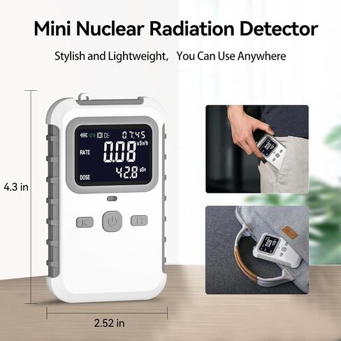 Nuclear Radiation Detector - Radiation Dosimeter with LCD Display, Stylish and Lightweight Beta Gamma X-ray Rechargeable Radiation Monitor Meter，You Can Use Anywhere in Saudi Arabia