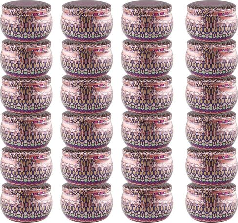 علب الشموع من TOKSEO 24 قطعة، 118 مل، 2 نمط من الحاويات المعدنية المستديرة للشموع التي تصنعها بنفسك، والفنون والحرف اليدوية، والتخزين، وهدايا العطلات in Kuwait