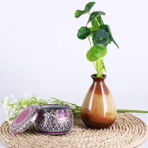 علب الشموع من TOKSEO 24 قطعة، 118 مل، 2 نمط من الحاويات المعدنية المستديرة للشموع التي تصنعها بنفسك، والفنون والحرف اليدوية، والتخزين، وهدايا العطلات in Kuwait