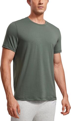 CRZ YOGA Short Sleeve Shirts for Men Quick Dry Workout Classic Fit T-Shirt Casual Daily Comfy Tee Tops in Saudi Arabia