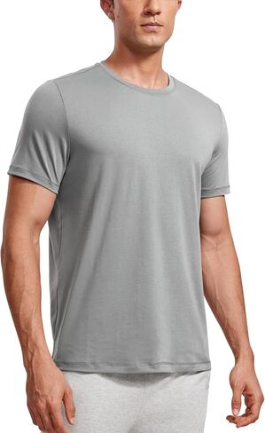 CRZ YOGA Short Sleeve Shirts for Men Quick Dry Workout Classic Fit T-Shirt Casual Daily Comfy Tee Tops in Saudi Arabia