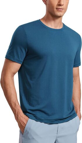 CRZ YOGA Short Sleeve Shirts for Men Quick Dry Workout Classic Fit T-Shirt Casual Daily Comfy Tee Tops in Saudi Arabia