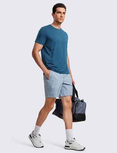 CRZ YOGA Short Sleeve Shirts for Men Quick Dry Workout Classic Fit T-Shirt Casual Daily Comfy Tee Tops in Saudi Arabia