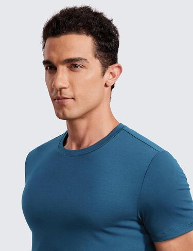 CRZ YOGA Short Sleeve Shirts for Men Quick Dry Workout Classic Fit T-Shirt Casual Daily Comfy Tee Tops in Saudi Arabia