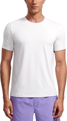 CRZ YOGA Short Sleeve Shirts for Men Quick Dry Workout Classic Fit T-Shirt Casual Daily Comfy Tee Tops in Saudi Arabia