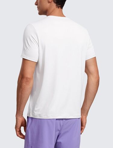 CRZ YOGA Short Sleeve Shirts for Men Quick Dry Workout Classic Fit T-Shirt Casual Daily Comfy Tee Tops in Saudi Arabia