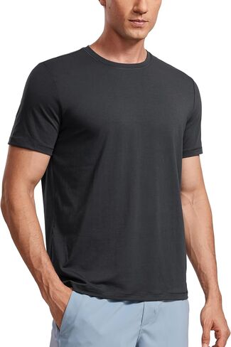 CRZ YOGA Short Sleeve Shirts for Men Quick Dry Workout Classic Fit T-Shirt Casual Daily Comfy Tee Tops in Saudi Arabia