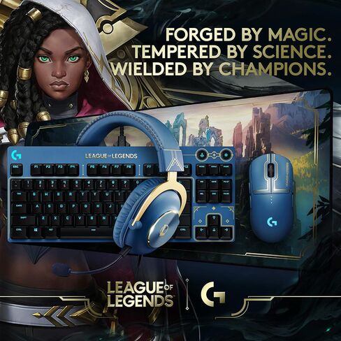 سماعة الألعاب Logitech G PRO X - Blue VO!CE، ميكروفون قابل للفصل، وسادات أذن مريحة من إسفنج الذاكرة، سماعات رأس DTS 7.1 و50 مم PRO G، إصدار League of Legends الرسمي (متجدد) in Saudi Arabia
