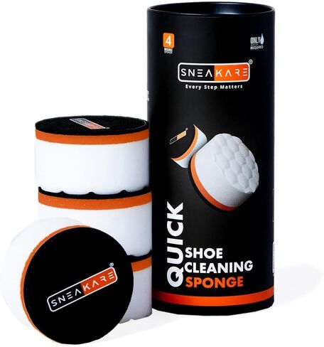 SNEAKARE Shoe Cleaning Sponge (Pack of 4), Reusable Three-Layered Sponge for Removes Dirt and Stubborn Marks from Shoes in Kuwait