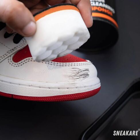 SNEAKARE Shoe Cleaning Sponge (Pack of 4), Reusable Three-Layered Sponge for Removes Dirt and Stubborn Marks from Shoes in Kuwait