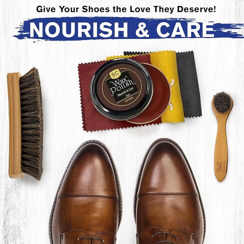 مجموعة أساسيات العناية بالأحذية من ستون آند كلارك - مجموعة تلميع الأحذية البنية الفاخرة ومجموعة بلسم زيت المنك in Kuwait