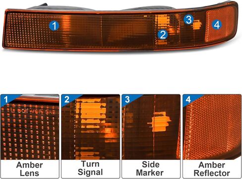 Pair of OE Style Front Bumper Parking/Turn Signal Lights Compatible with 2003-2022 Chevy Express|GMC Savana 1500 2500 3500 Driver Side and Passenger Side in Kuwait