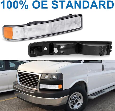 Pair of OE Style Front Bumper Parking/Turn Signal Lights Compatible with 2003-2022 Chevy Express|GMC Savana 1500 2500 3500 Driver Side and Passenger Side in Kuwait